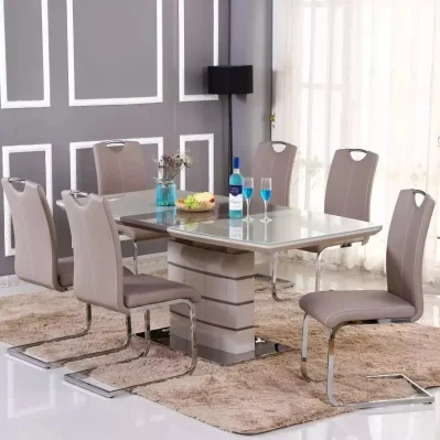 Nordic luxo cozinha sala de jantar design clássico vidro superior mesa jantar conjunto 12 cadeiras madeira mesa jantar pernas
