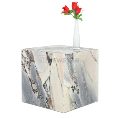 Nordic pedra cubo lateral pedestal mesa de café sala estar móveis sofá final chá mesa de café mármore